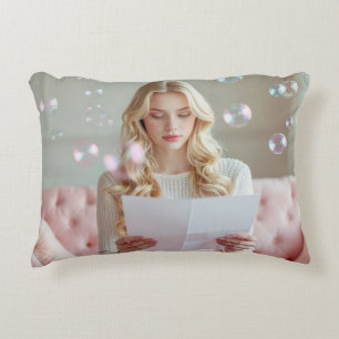 Love Letter Reading Teenager - Decorative Cushion
