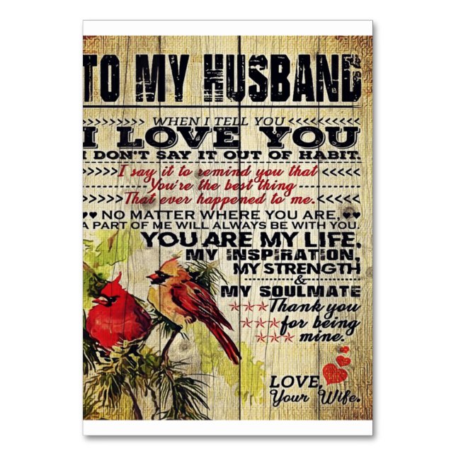 Love Letter To Husband | Special Gift For Man | Table Number (Front)