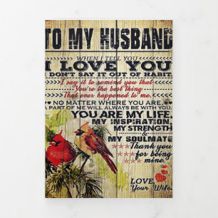 Love Letter To Husband   Special Gift For Man   Tri-Fold Announcement