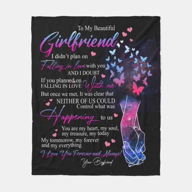 Love Letter To My Girlfriend From Boyfriend Fleece Blanket (Front)