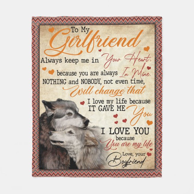 Love Letter To My Girlfriend From Boyfriend Fleece Blanket (Front)