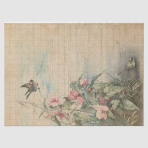 Love Letter with Hibiscus Decoupage   Tissue Paper