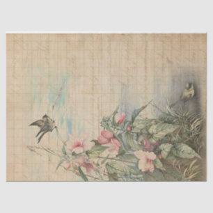 Love Letter with Hibiscus Decoupage   Tissue Paper