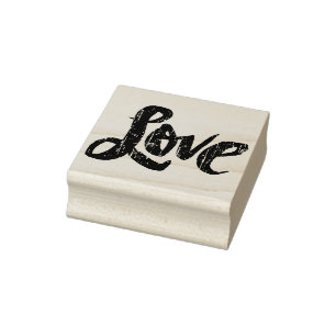 LOVE Lettering Distressed Calligraphy Romance Rubber Stamp