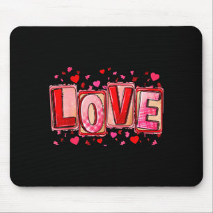 Love Lettering Leopard Day Pink Valentine s Mouse Mat