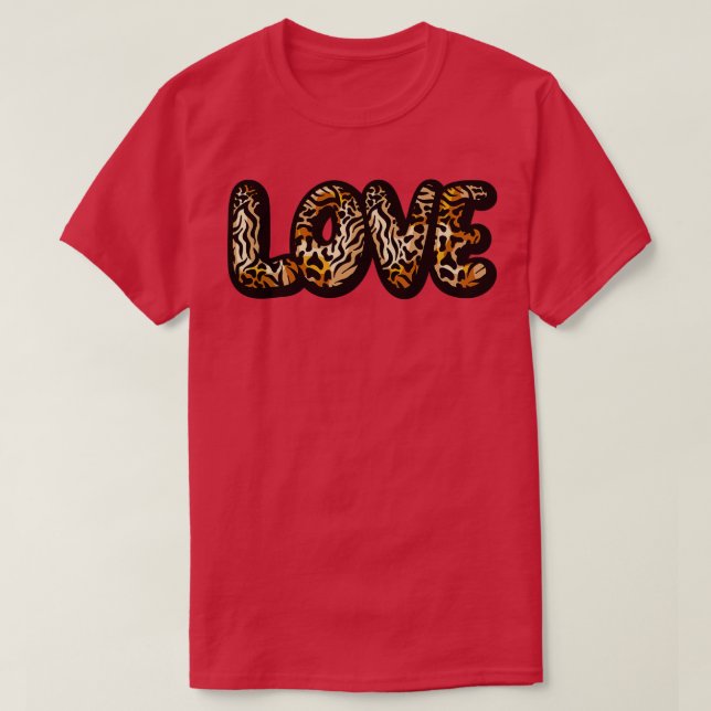 Love Letters Animal Print Cheetah Leopard Heart Va T-Shirt (Design Front)