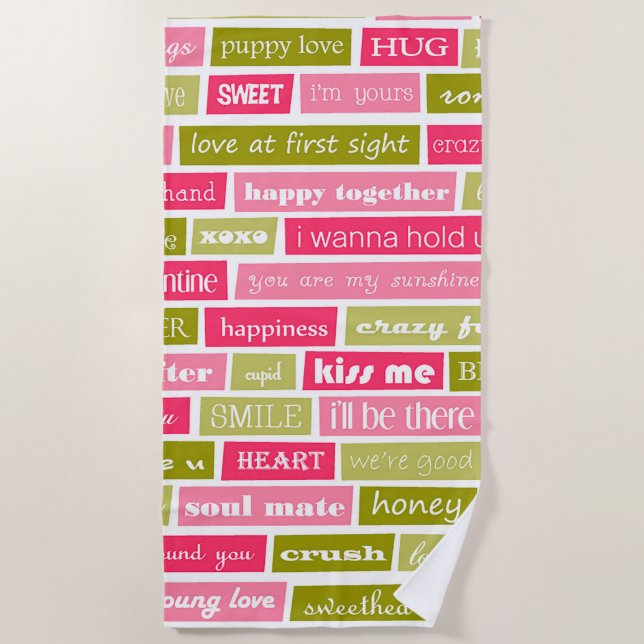 Love Letters Beach Towel (Front)
