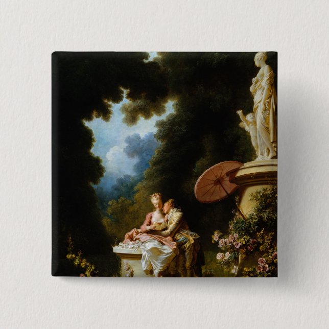 Love Letters by Jean Honore Fragonard 15 Cm Square Badge (Front)