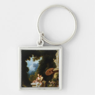 Love Letters by Jean Honore Fragonard Key Ring