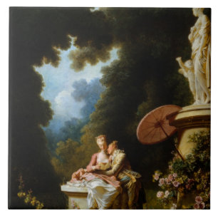 Love Letters by Jean Honore Fragonard Tile