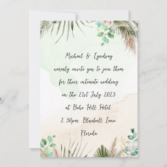 Love Letters Handwritten Nature Vibe Wedding Invitation (Front)