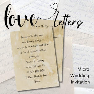 Love Letters MICRO WEDDING Handwritten Parchment Invitation