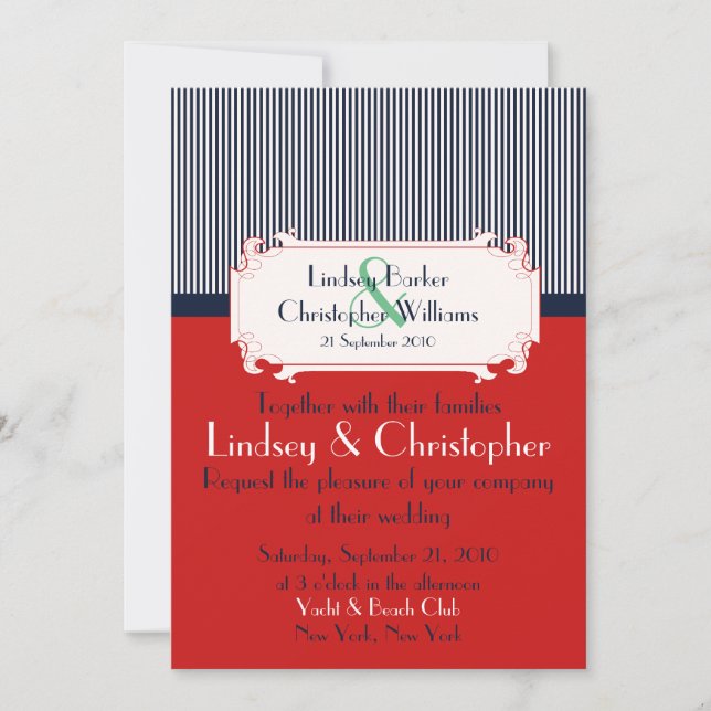 Love Letters Nautical Wedding Invitations (Front)