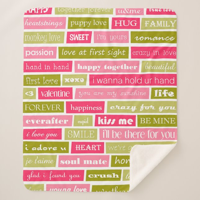 Love Letters  Sherpa Blanket (Front)