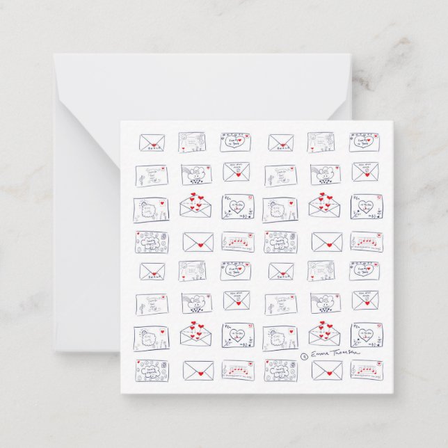 Love Letters Straight From The Heart Flat Card (Front)