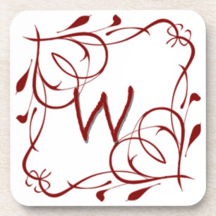 Love Letters "W"  Coaster