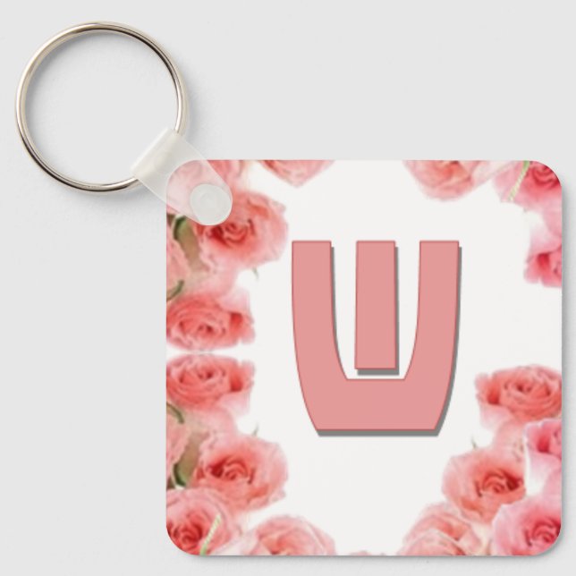 Love Letters "W"  Key Ring (Front)