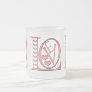 Love Letters With Hearts by Shirley Taylor Frosted Glass Coffee Mug