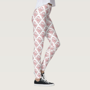Love Letters With Hearts by Shirley Taylor Leggings