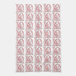 Love Letters With Hearts by Shirley Taylor Tea Towel