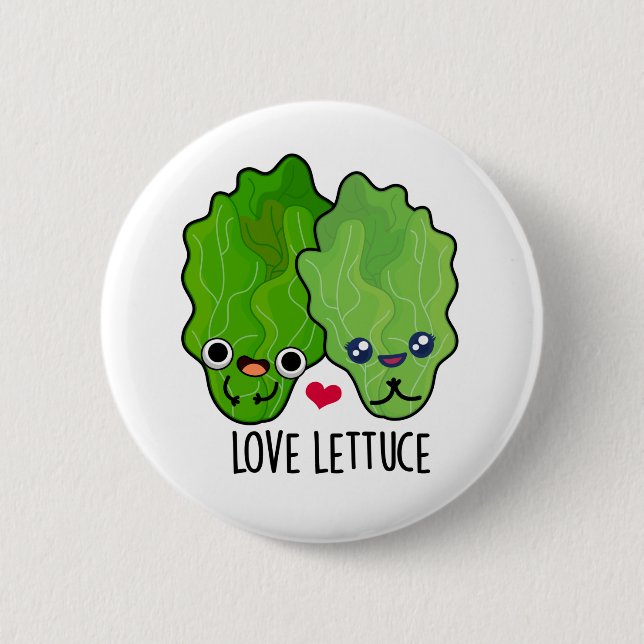 Love Lettuce Funny Veggie Pun  6 Cm Round Badge (Front)