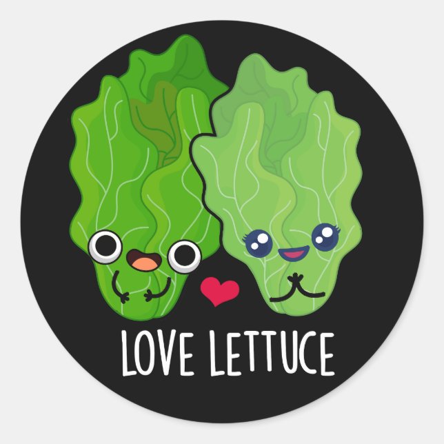 Love Lettuce Funny Veggie Pun  Classic Round Sticker (Front)