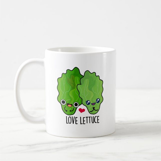 Love Lettuce Funny Veggie Pun  Coffee Mug (Left)