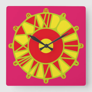 LOVE LEX CLASSIC NEW COLORS BY MASANSER SQUARE WALL CLOCK