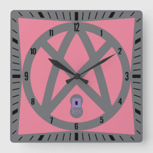 LOVE ?LEX PSTAN BY MASANSER PIXELAT SQUARE WALL CLOCK