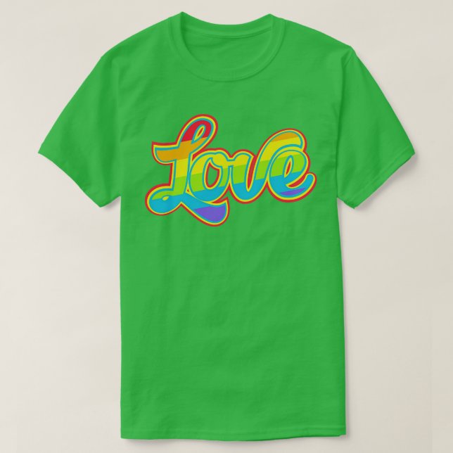 Love LGBT Pride T-Shirt (Design Front)