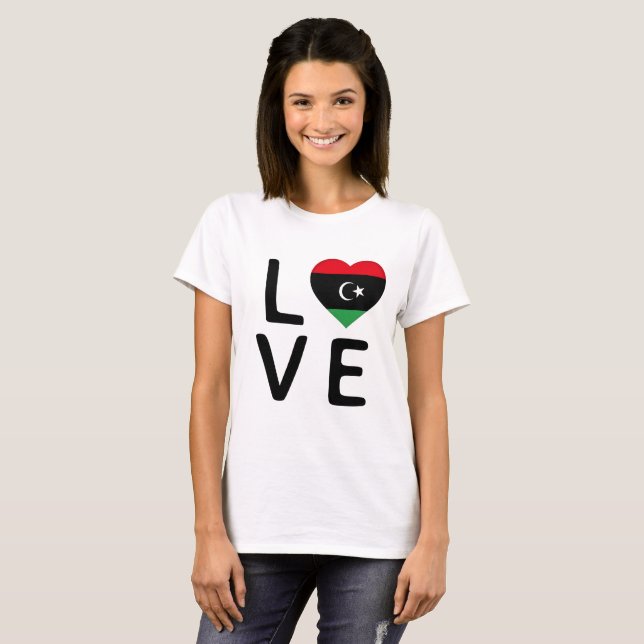 Love - Libya Flag T-Shirt (Front Full)