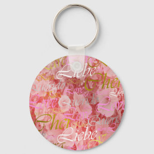 Love,liebe,kara,cher,käre,querido,text,rose,festiv Key Ring