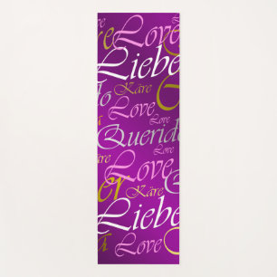 Love,liebe,kara,cher,käre,querido,text,rose,festiv Yoga Mat