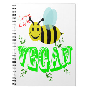 love life bee vegan notebook