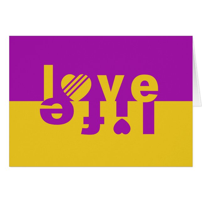 LOVE LIFE blank greeting card (Front Horizontal)