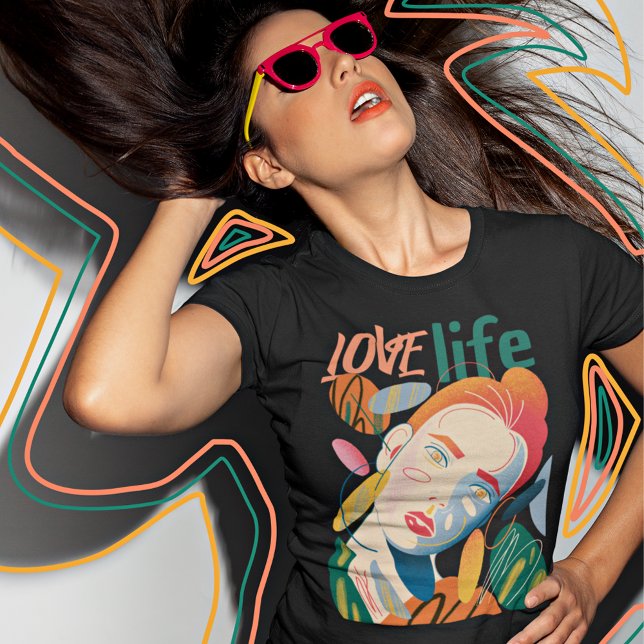 Love Life Colorful Face Motivational T-Shirt (Creator Uploaded)
