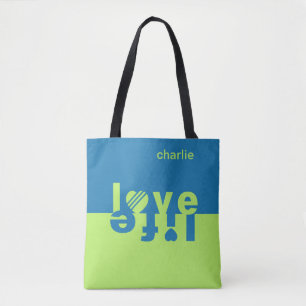 Love / Life custom monogram tote bags