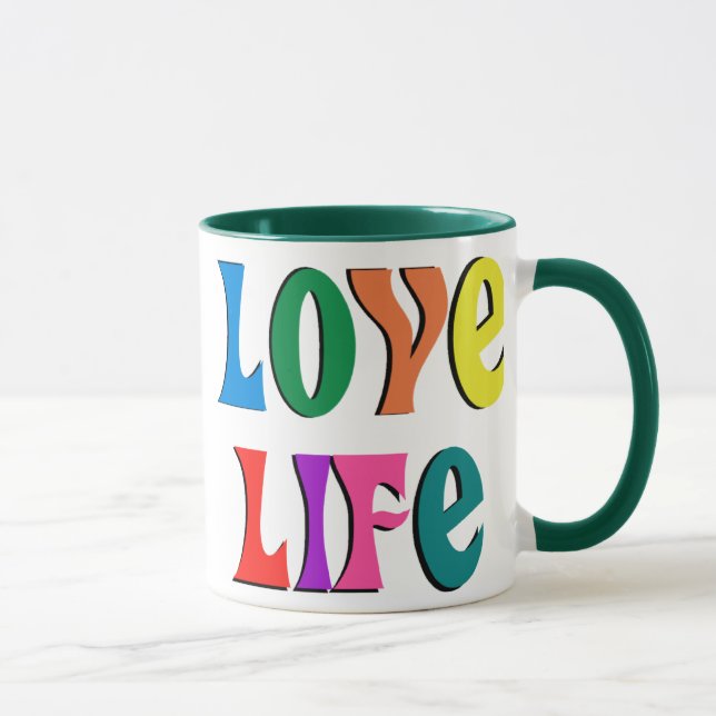 LOVE LIFE! customisable christian message Mug (Right)