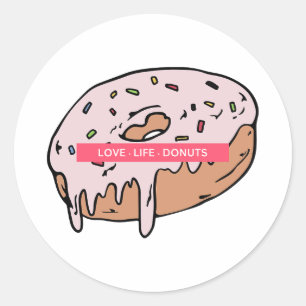 LOVE.LIFE.DONUTS CLASSIC ROUND STICKER