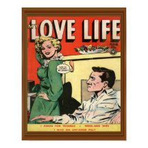 Love Life Flirt Romance Comic Illustration Retro