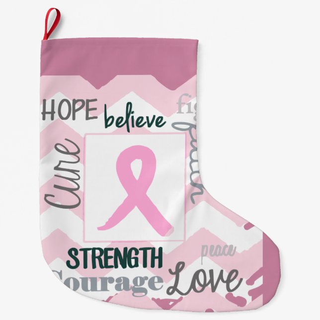 Love, Life, Hope Breast Cancer Stocking (Front)