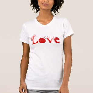 Love Life In Vintage White Red And Gold T-Shirt