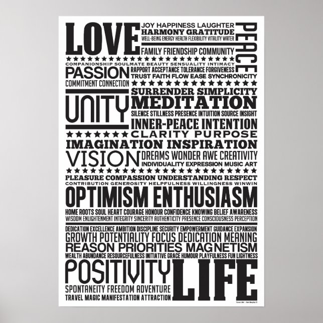 "Love Life" Inspirational Motivational Art Design Poster (Front)