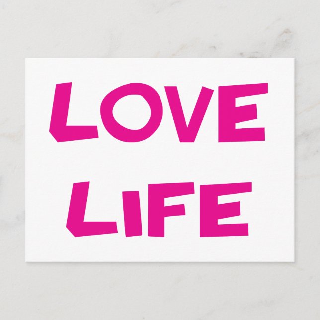 Love Life Motivational Blank Note Post Card (Front)
