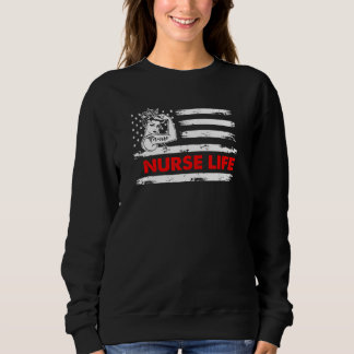 Love Life Nurse 4th Of July American Flag Patrioti Sweatshirt