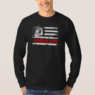 Love Life Nurse 4th Of July American Flag Patrioti T-Shirt