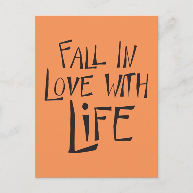 Love Life Quote, Motivational Attitude Postcard (Front)