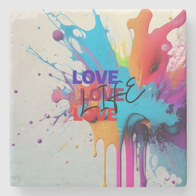 Love Life Stone Coaster (Front)