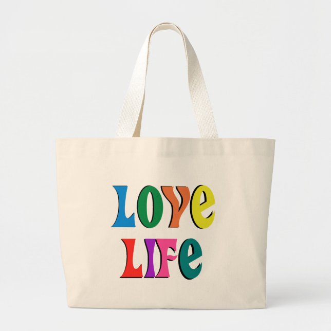 LOVE LIFE tote ~ customizable ~a christian message (Front)