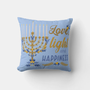 Love, Light and Happiness Hanukkah Cushion